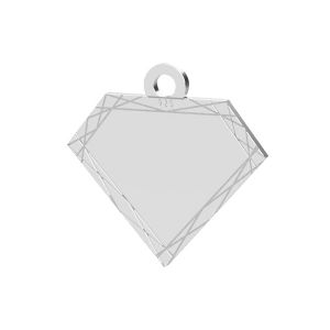 Diamond pendant tag, sterling silver, LK-1484 - 0,50