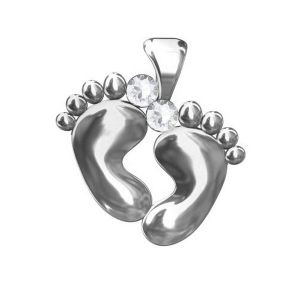 Baby feets pendant, sterling silver, ODL-00067 ver.2