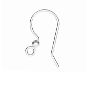 Silver open ear wire, sterling silver, BO 66