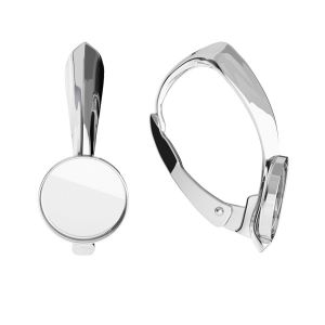 Silver round 8 mm base earrings for resin FMG 8 MM BA 1 - 1,30 MM
