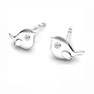 Bird earrings with Swarovski Crystals, silver 925, ODL-00511 KLS (L+P)