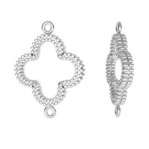 Clover pendant connector, sterling silver, ODL-00510