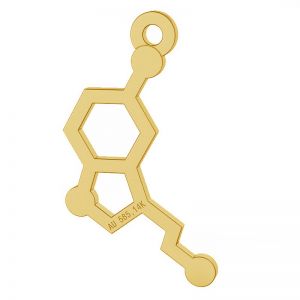 Serotonin chemical formula pendant gold 14K, LKZ-06064 - 0,30