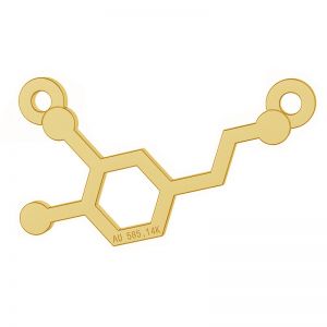 Dopamine chemical formula pendant gold 14K, LKZ-06062 - 0,30