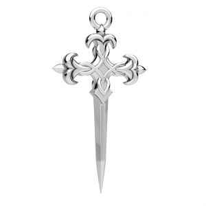 Crucifix dagger pendant*sterling silver 925*ODL-00603 14,5x27,5 mm