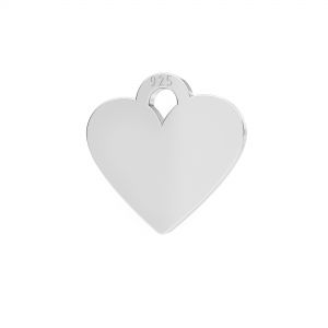 Heart mini pendant, sterling silver, LKM-2335 - 0,50