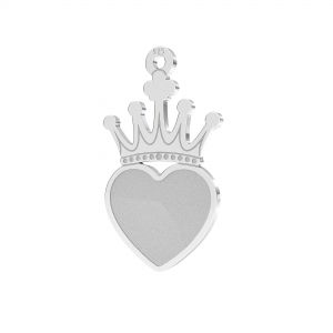 Crown pendant, Swarovski heart base, sterling silver 925, LKM-2330 - 0,50 (2808 MM 10)