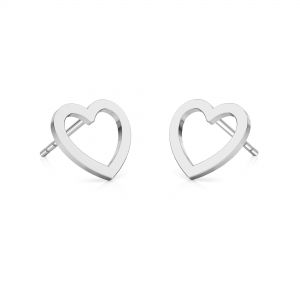 Heart earrings, sterling silver 925, LK-2293 KLS - 0,50