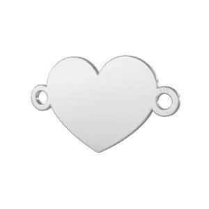 Heart pendant connector tag, sterling silver, LKM-2367 - 05