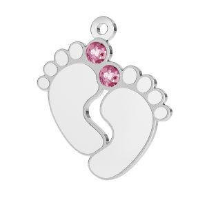 Baby Feets with Swarovski Crystals*sterling silver 925*LK-0481 - 05 ver.2