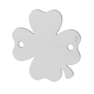 Clover pendant connector tag, sterling silver, LKM-2019