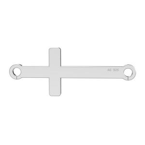 Horizontal cross pendant connector, sterling silver, LKM-2022