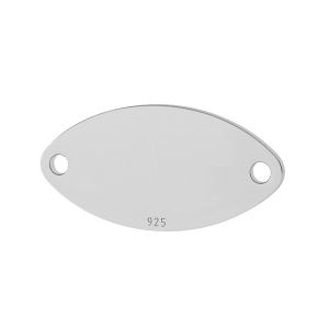 Oval pendant connector tag, sterling silver, LKM-2026