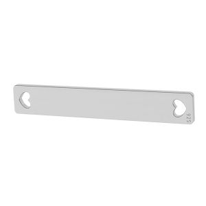 Rectangular pendant connector tag, sterling silver, LKM-2031