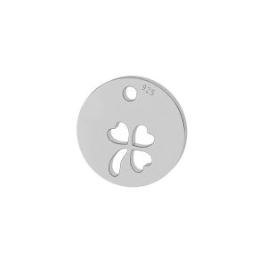 Clover pendant tag, sterling silver, LKM-2045