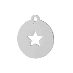 Star pendant tag, sterling silver, LKM-2048
