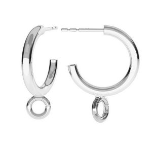 Semicircular earrings, sterling silver 925, KL-220 KP 20,5x21 mm