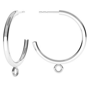 Semicircular earrings, sterling silver 925, KL-240 KP 27x31 mm