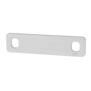 Rectangular pendant connector tag, sterling silver, LKM-2003