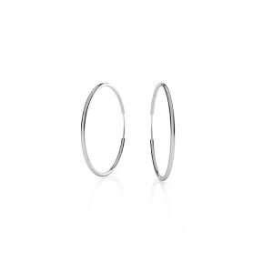 Round hoop earrings*sterling silver 925*KL-320 1,5x18 mm