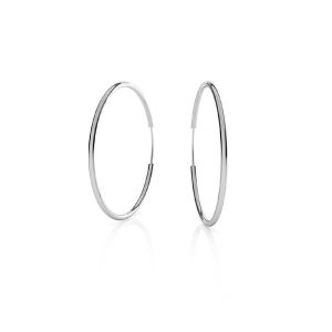 Round hoop earrings*sterling silver 925*KL-320 1,5x18 mm