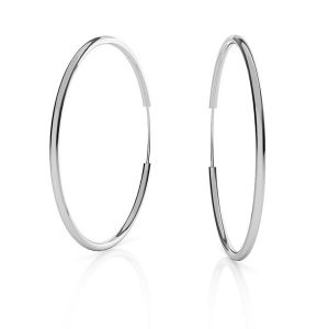 Round hoop earrings*sterling silver 925*KL-350 1,5x50 mm