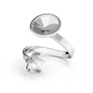 Ring Swarovski and pearl base*sterling silver 925*D-RING ODL-00088 (1122 SS 39, 5818 MM 10)