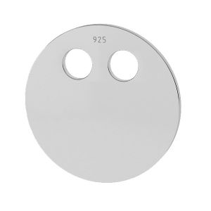 Round pendant tag 14 mm, sterling silver, LKM-2032