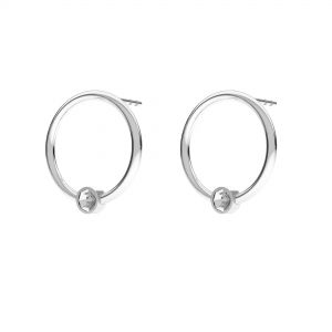 Crown, round earrings for resin, sterling silver 925, ODL-00703 KLS 13,5 mm (1088 PP 18)