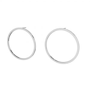 Round earrings, sterling silver 925, LK-2575 KLS - 0,50 35 mm