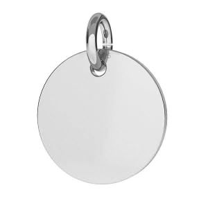 Round pendant tag 22 mm with jumpring, sterling silver, J-LKM-2001 - 0,40 22x22 mm