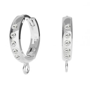 Hoop leverback with loop and Swarovski crystals*sterling silver 925*ODL-00756 BZO 13,5x17 mm