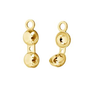 Round end cap*gold 585*14K LP14K 1 3,8x12 mm