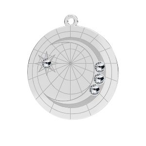 Moon pendant with Swarovski Crystals*sterling silver*LKM-2625- 0,50 22x23,5 mm