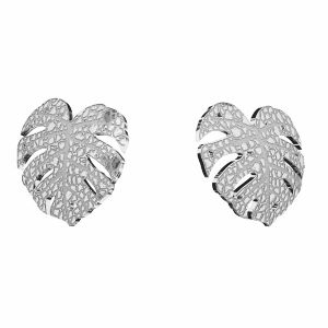 Monstera earrings, sterling silver 925, KLS LKM-2760 - 0,50 10x11,2mm