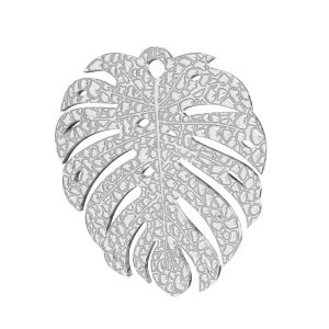 Monstera leaf pendant, sterling silver 925, LKM-2761 0,50 19,4x21,8 mm