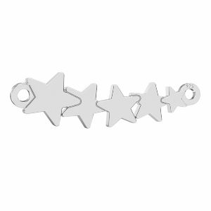 Stars pendant connector tag, sterling silver 925, LKM-2822 - 0,50 7x22,9 mm