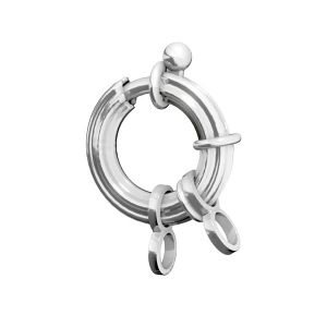 Federing clasps with jumprings, sterling silver 925, AMP 3x15,5 mm