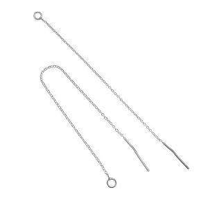 Cable chain earring (base)*sterling silver 925*KŁA-35 80 mm (A 030)