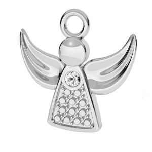 Angel pendant with crystal, sterling silver 925, ODL-00460