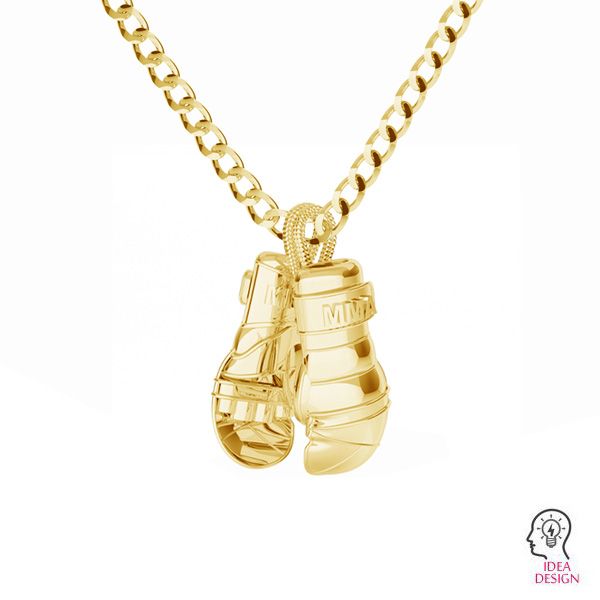 Necklace with double boxing gloves pendant