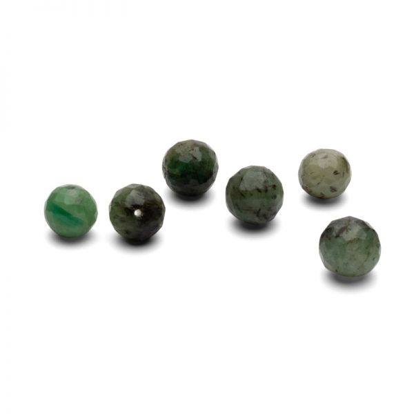 Emerald beads 6 mm, gemstone