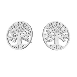 Tree of life earrings, sterling silver 925, KLS LKM-2938 - 0,50 11x11 mm