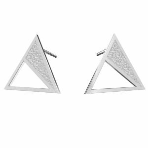 Triangle earrings, sterling silver 925, KLS LKM-2750 - 0,50 11,3x13,1 mm