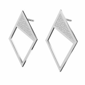 Rhombus earrings, sterling silver 925, KLS LKM-2751 - 0,50 11x19,2 mm