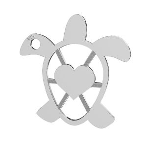 Turtle pendant, sterling silver 925, LKM-2192 - 0,50 16,3x16,3 mm