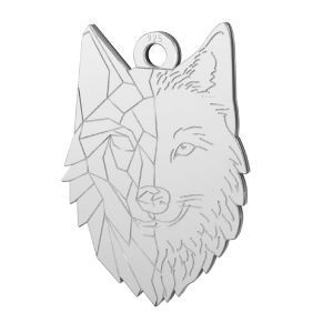 Wolf pendant, sterling silver, LKM-2223 - 0,50 14x20 mm