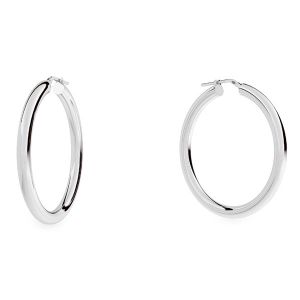 Round hoop earrings 5 cm with clasp, sterling silver 925, KL-440 4x40 mm