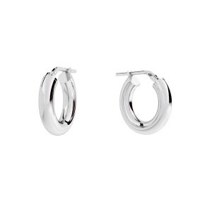Round hoop earrings 2,5 cm with clasp, sterling silver 925, KL-420 4x20 mm