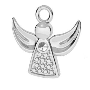 Angel pendant, crystal basel, sterling silver 925, ODL-00829 12x12,5 mm